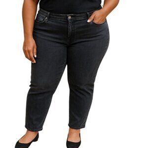 Terra & Sky Plus Size 20W Skinny Jeans Womens Washed Black Denim